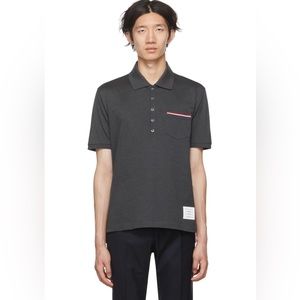 Thom Browne gray pique polo size 2